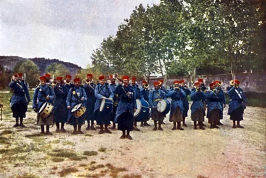 A Military Band from Algeria during the Battle of the Marne East of Paris, September 1914